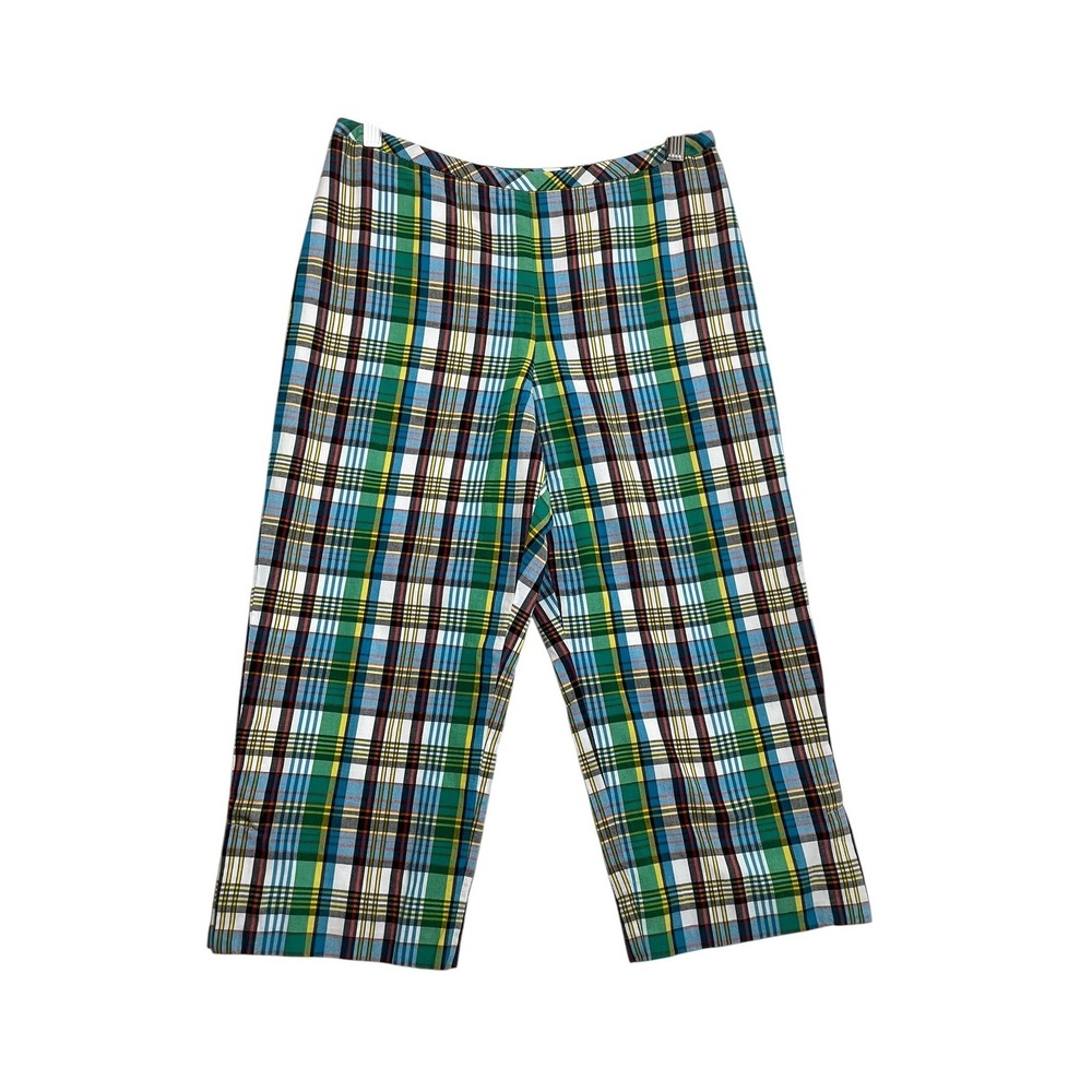 Pendleton Petite Est. Size 4-6 Preppy Plaid Capri Pants Lined Cotton Side Zip